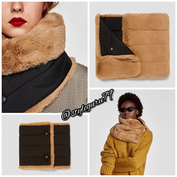Zara Accessories Nwt Zara Reversible Faux Fur Neck Warmer Wrap